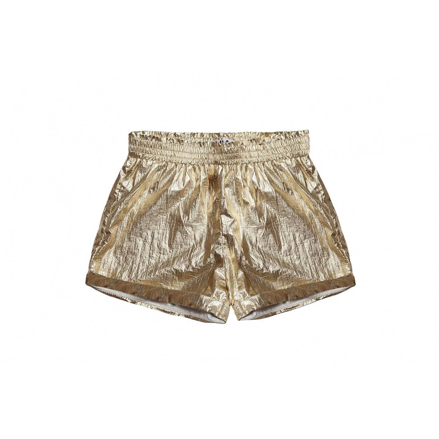 New Mia Girl's Metallic Foiled Shorts In Gold